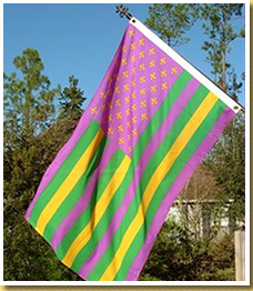 American Mardi Gras 3' x 5' flag